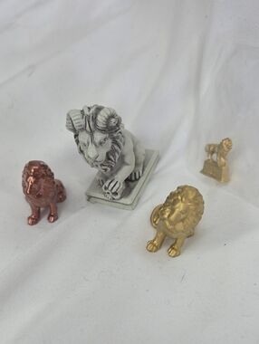 Doll House Lion Decor Lawn Mantel Figurine Set 1:12 Scale